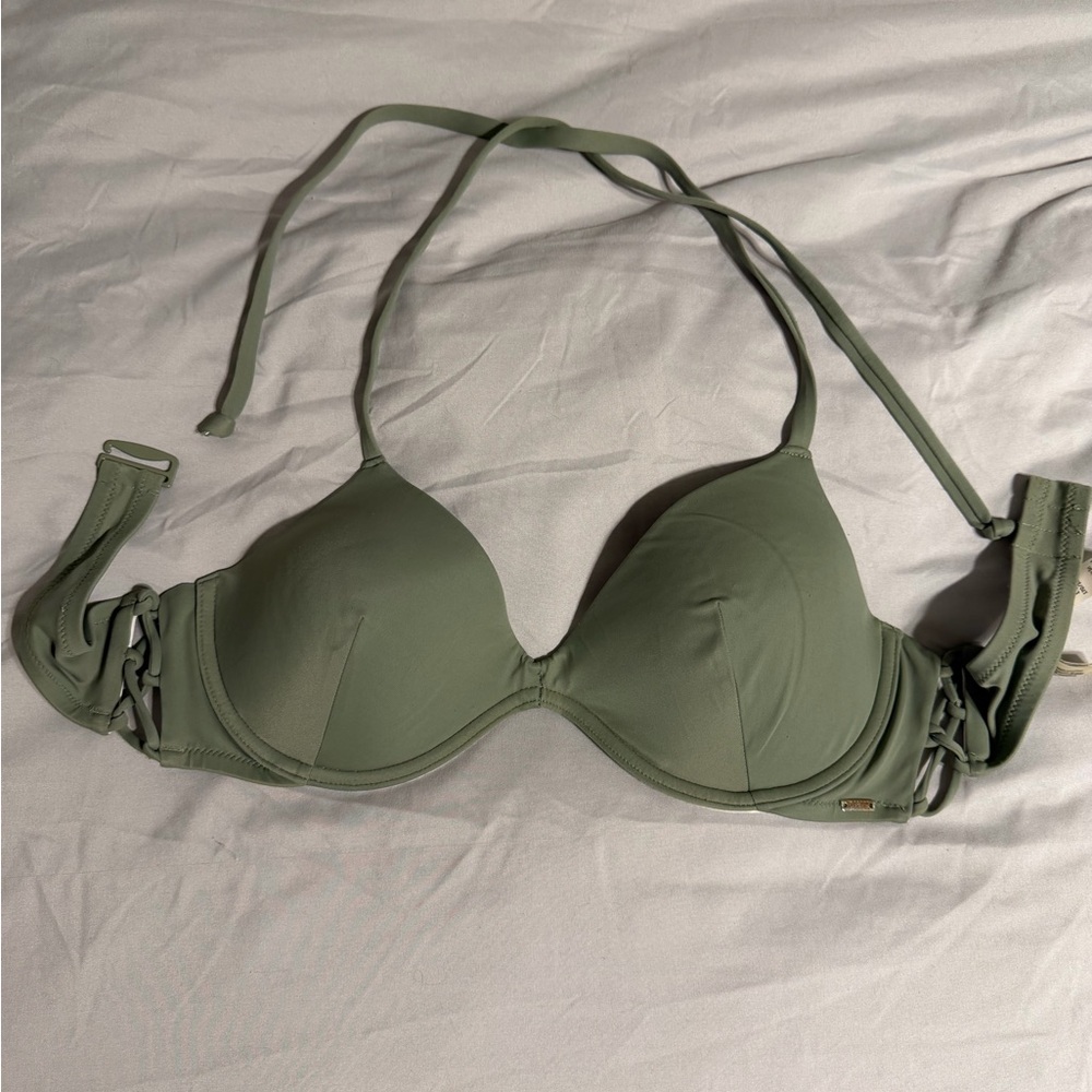 PINK Victoria's Secret Olive Bikini Top